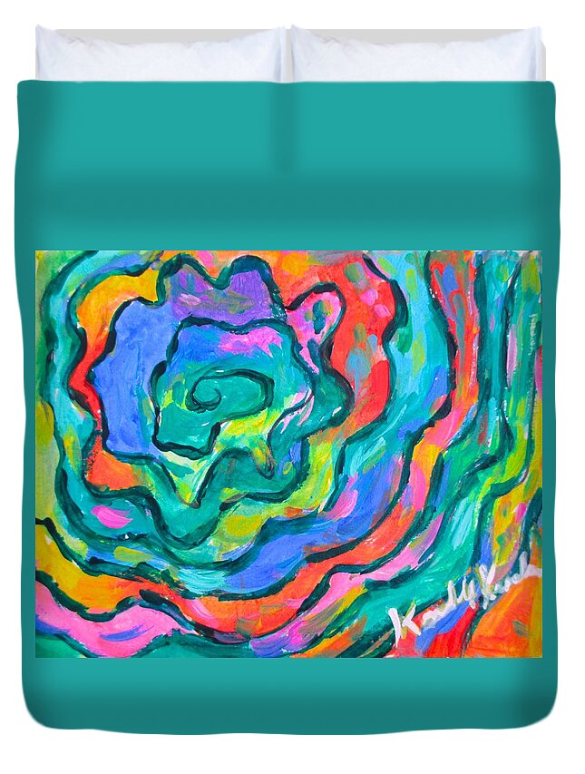 Abstract Duvet Cover featuring the painting Color Twist by Kendall Kessler