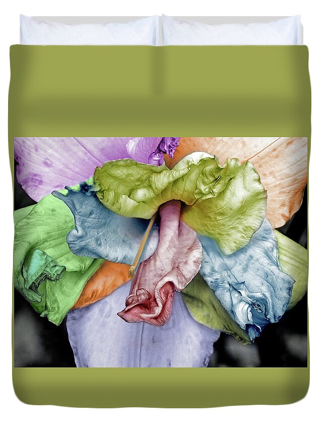 Lily Duvet Cover featuring the photograph Colored Lily 2 by M Kathleen Warren
