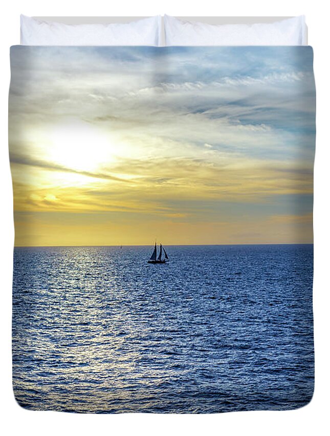 Key West Duvet Cover featuring the photograph Colorful Key West Sunset by Blair Damson