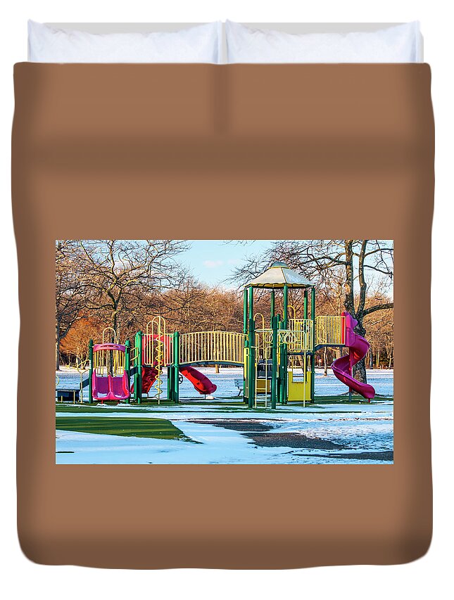 Colorful Duvet Cover featuring the photograph Colorful Playground by Cathy Kovarik