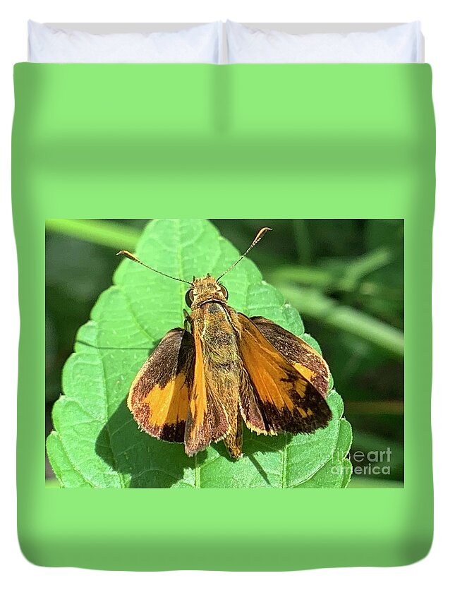 Skipper Duvet Cover featuring the photograph Colorful Skipper by Catherine Wilson