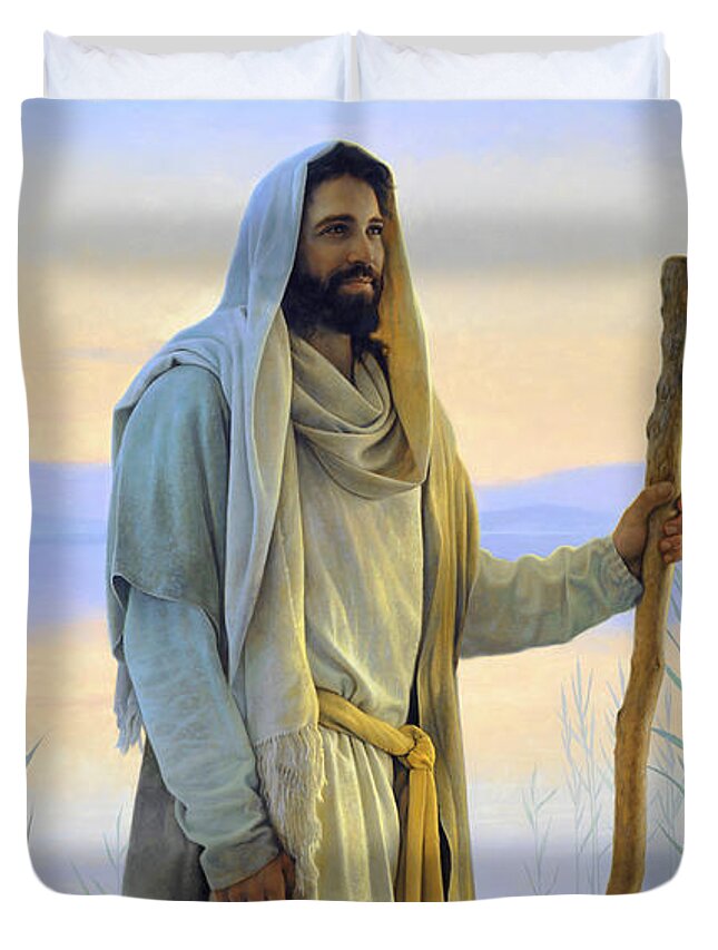 Jesus Duvet Cover featuring the painting Come Follow Me by Greg Olsen