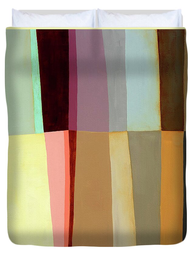 Abstract Art Duvet Cover featuring the painting Common Thread #5 by Jane Davies