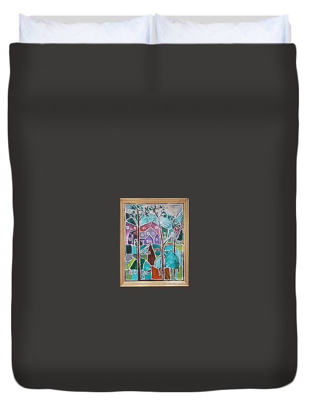  Duvet Cover featuring the painting Community by Mark SanSouci