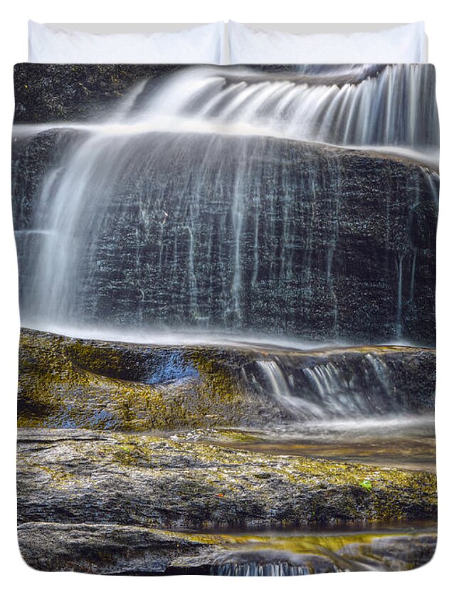 Conasauga Falls Duvet Cover featuring the photograph Conasauga Waterfall 8 by Phil Perkins