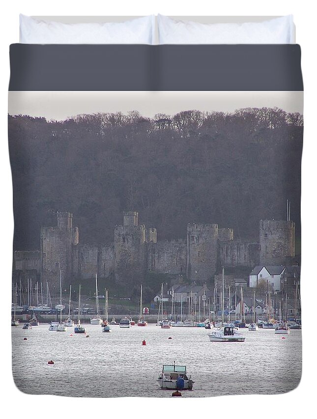 Castles Duvet Cover featuring the photograph Conwy castle 2 by Christopher Rowlands