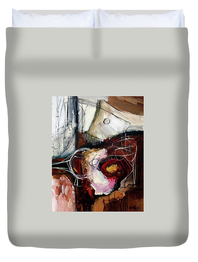 Abstract Duvet Cover featuring the painting Cool Breeze by Jim Stallings