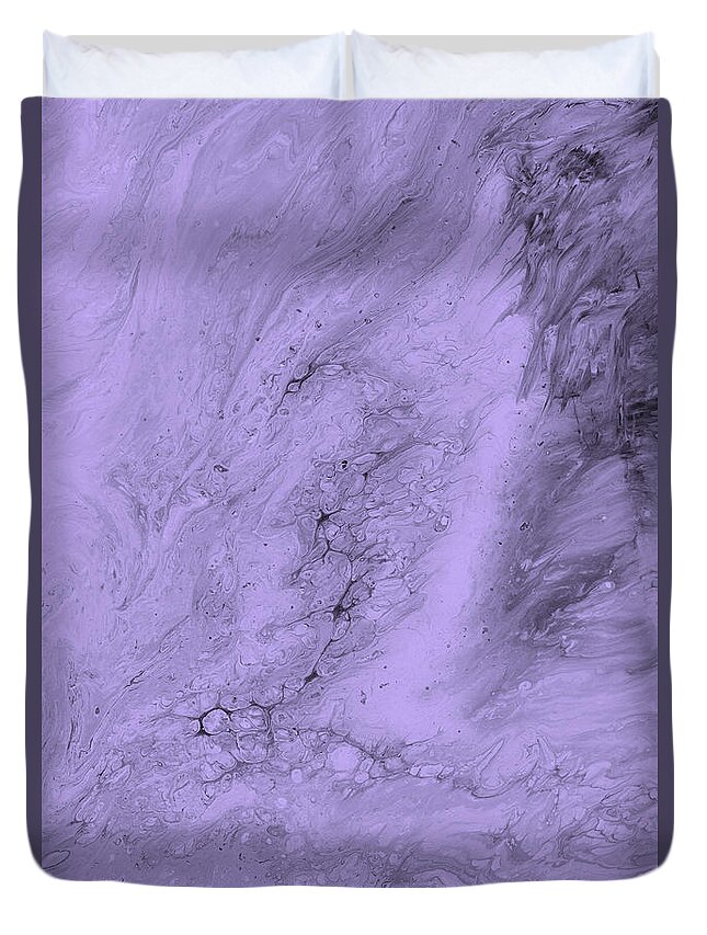 Lavender Duvet Cover featuring the painting Lavender Purple by Abstract Art