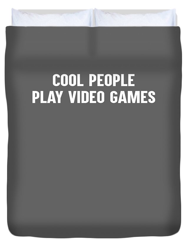  Pc Duvet Cover featuring the tapestry - textile Cool people play video games by Luke Kelly