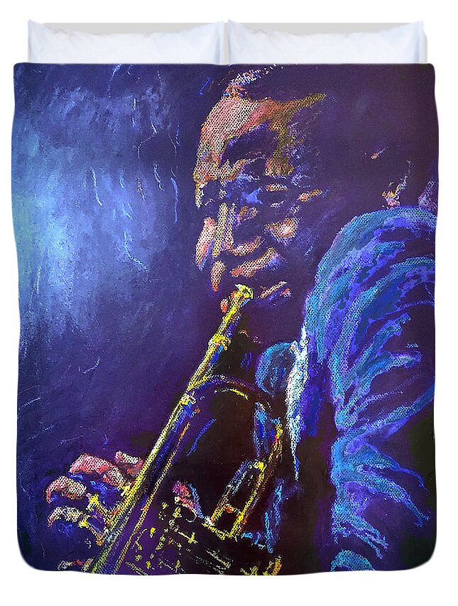 Cootie Williams Jazz Trumpet Blues R&b Duke Ellington Duvet Cover featuring the pastel Cootie Williams by John Bohn