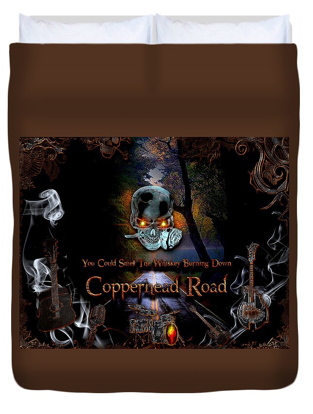 Copperhead Road Duvet Cover featuring the digital art Copperhead Road by Michael Damiani
