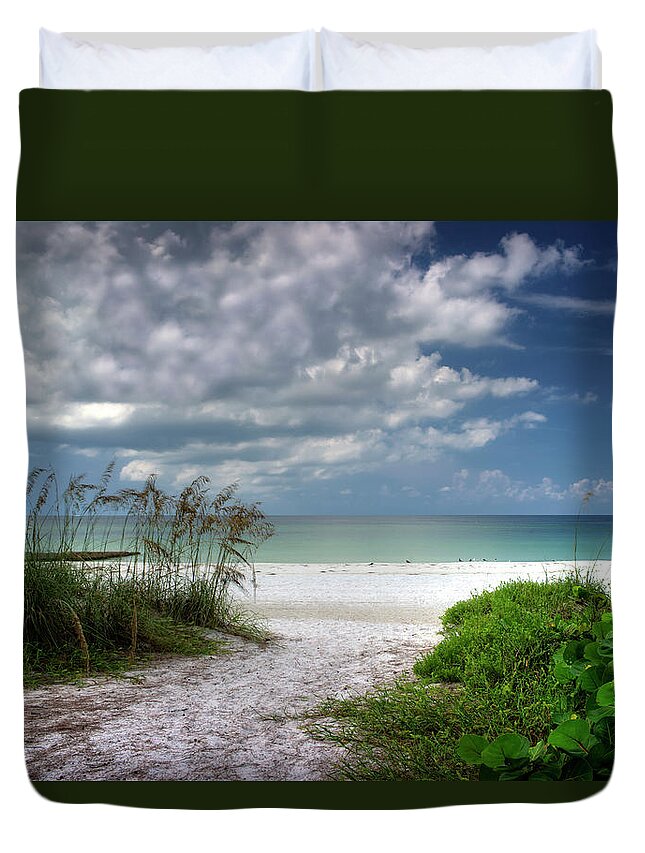 Anna Maria Island Duvet Cover featuring the photograph Coquina Beach by ARTtography by David Bruce Kawchak