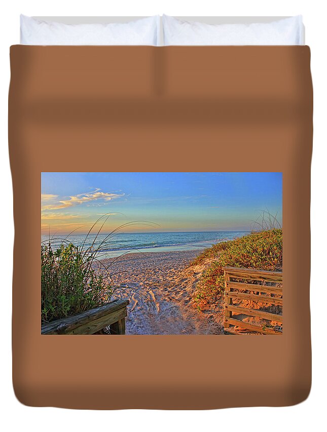 Coquina Beach Duvet Cover featuring the photograph Coquina Beach by H H Photography of Florida by HH Photography of Florida