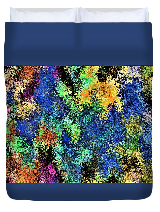 Abstract Duvet Cover featuring the digital art Coral Reef - Abstract by Ronald Mills