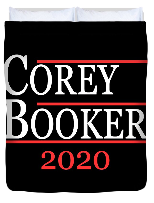 Election Duvet Cover featuring the digital art Corey Booker President 2020 by Flippin Sweet Gear