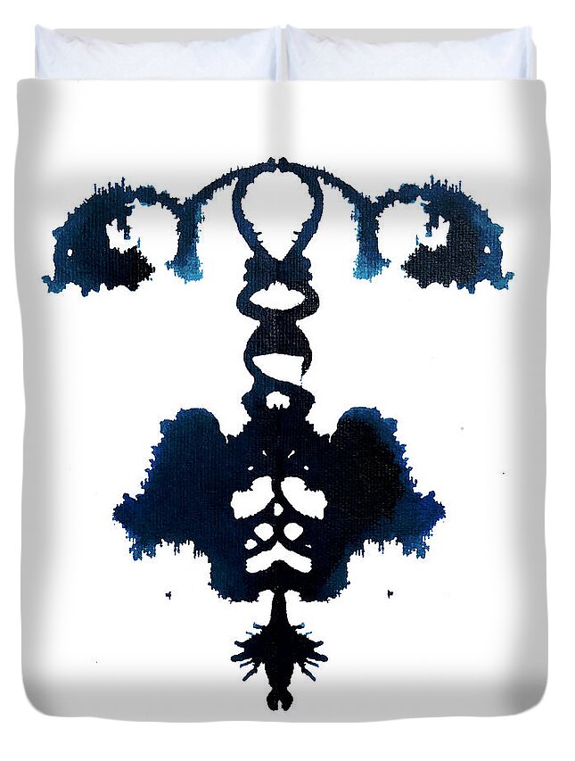 Abstract Duvet Cover featuring the painting Corkscrew of Contemplation by Stephenie Zagorski