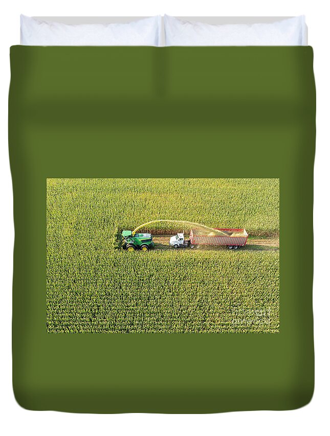 Corn Duvet Cover featuring the photograph Corn Harvest 3 by Jim West