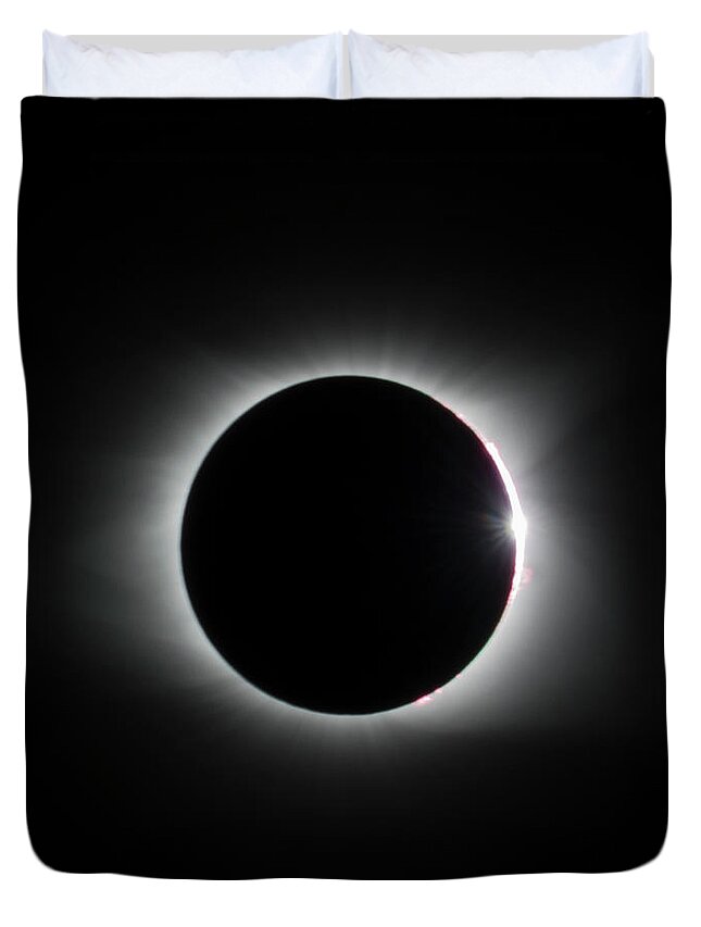 21 August 2017 Duvet Cover featuring the photograph Corona BW by Melissa Southern