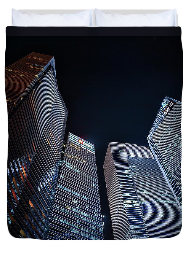 Architecture Duvet Cover featuring the photograph Commercial High Rise Towers by Rick Deacon