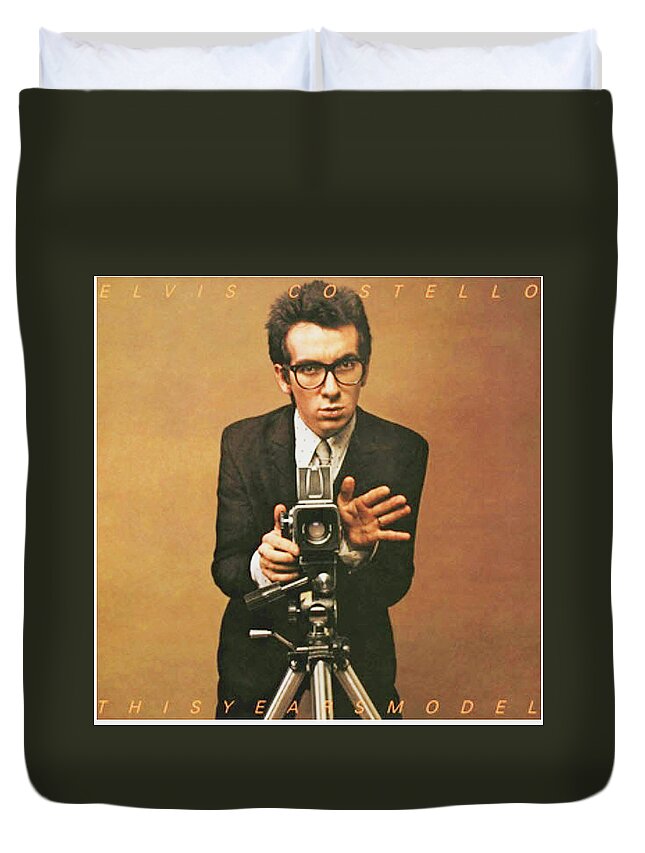  Elvis Costello Duvet Cover featuring the photograph COSTELLO This Years Model by Imagery-at- Work