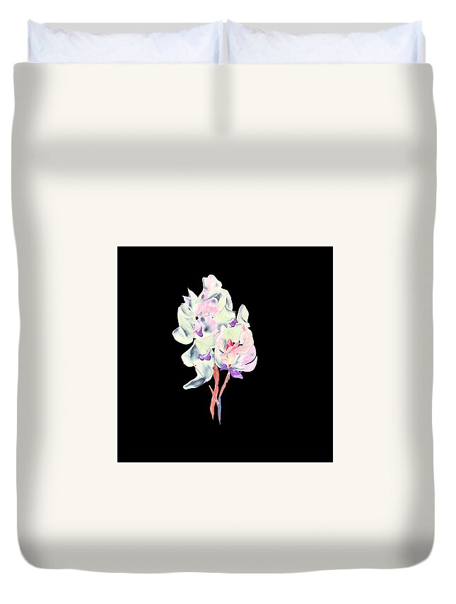 Flower. Petals Duvet Cover featuring the painting Cotton Candy Buds by Tommy McDonell