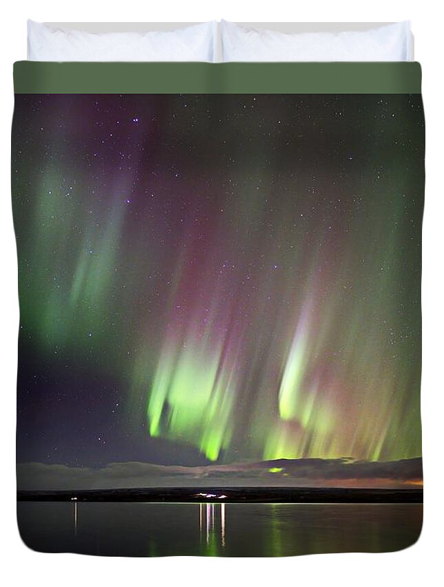 Iceland Duvet Cover featuring the photograph Cotton Candy Skies #2 by Christopher Mathews
