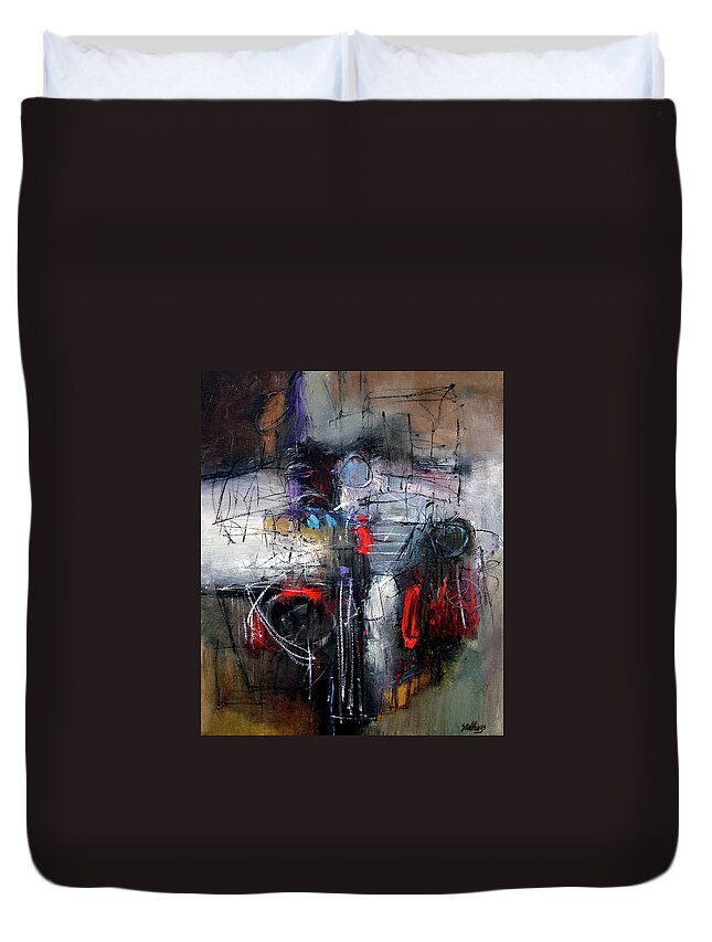  Duvet Cover featuring the painting Counterbalance by Jim Stallings