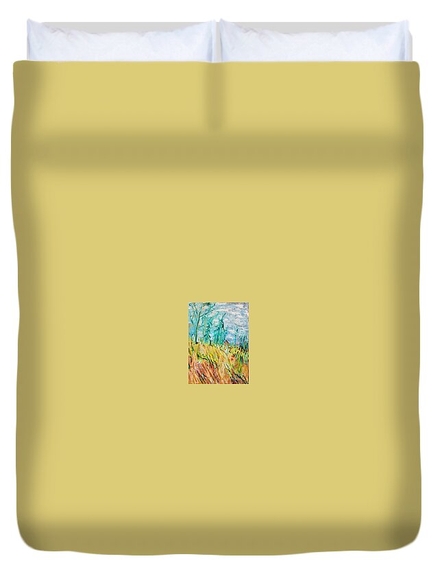  Duvet Cover featuring the painting Countryside by Mark SanSouci