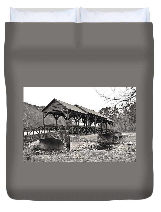 Bridge Duvet Cover featuring the photograph Covered Bridge by Phil Perkins