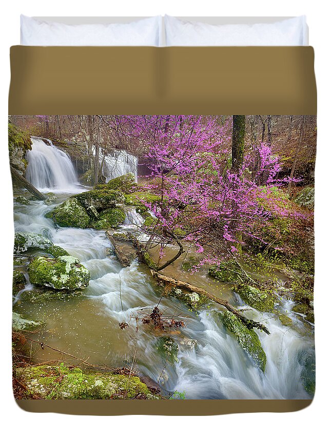 Spring Duvet Cover featuring the photograph Coward's Hollow Shut-ins II by Robert Charity