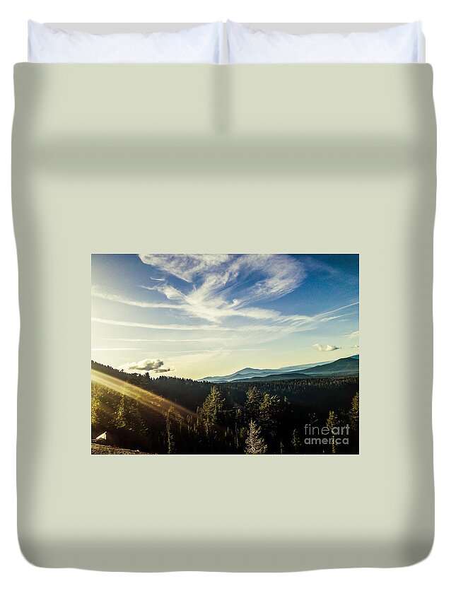 Crater Lake Afternoon Duvet Cover featuring the photograph Crater Lake Afternoon by Michael Krek