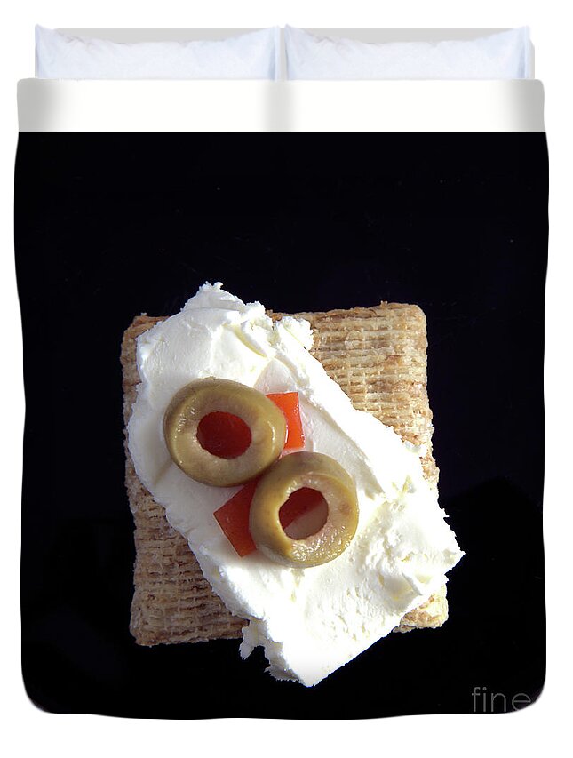 Cream Cheese Duvet Cover featuring the photograph Cream Cheese Snack by Kae Cheatham