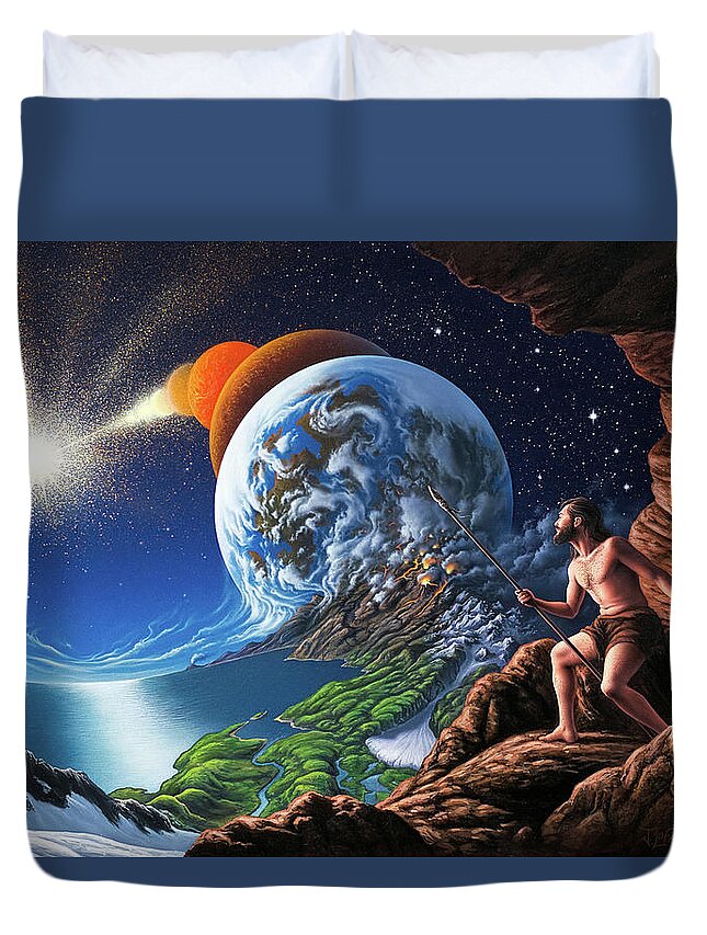 Creation Duvet Cover featuring the painting Creation by Jerry LoFaro
