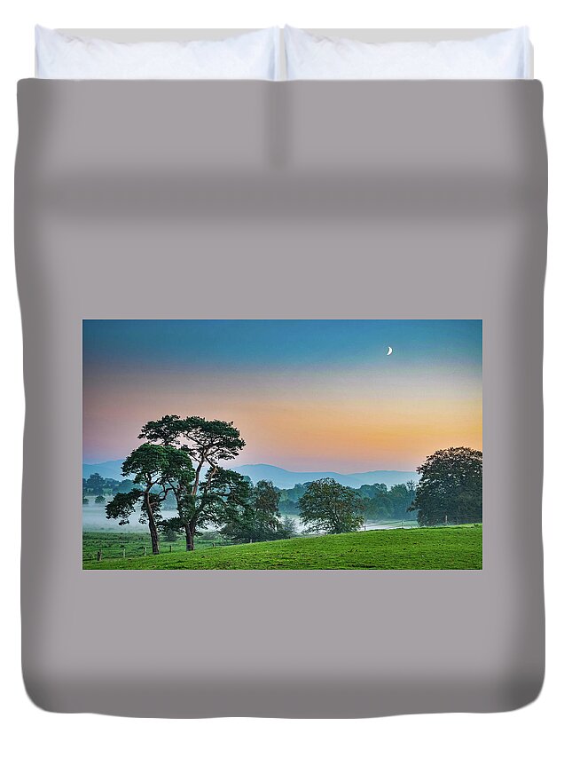 Moon Duvet Cover featuring the photograph Crescent Moon by Rob Hemphill