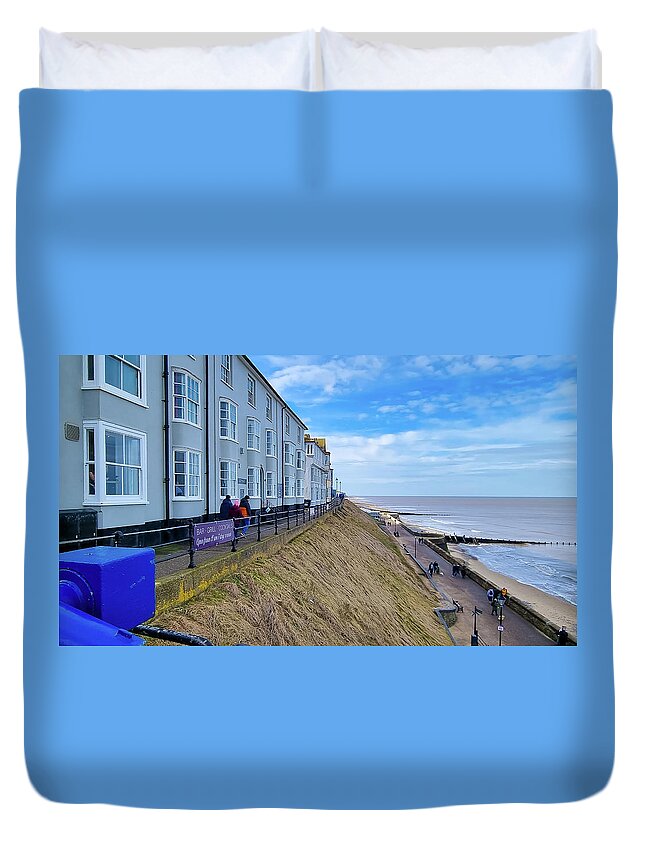 Cromer Duvet Cover featuring the photograph Cromer West Cliffs and Esplanade by Gordon James