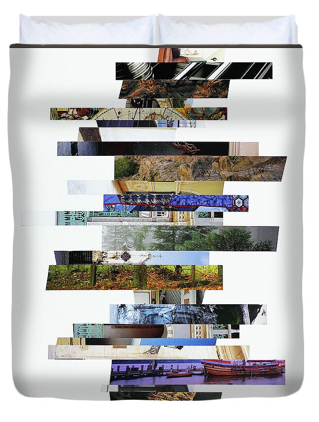 Collage Duvet Cover featuring the photograph Crosscut#115v by Robert Glover