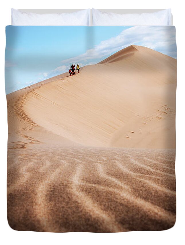 Awesome Duvet Cover featuring the photograph Crossing Sand Dune by Khanh Bui Phu