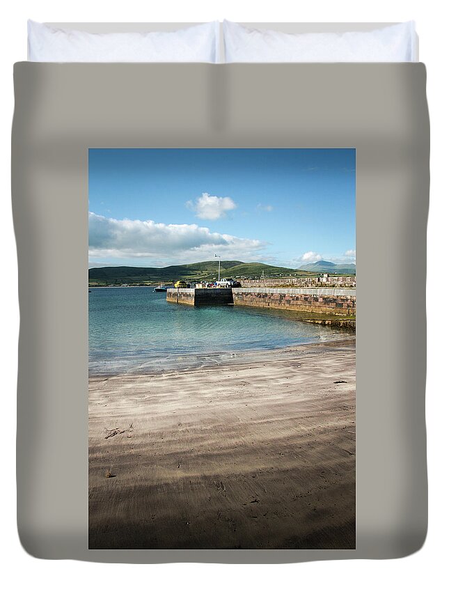 Cuan Pier Duvet Cover featuring the photograph Cuan Pier and Slipway by Mark Callanan