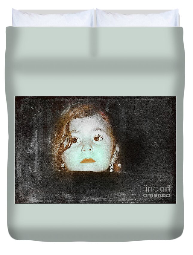 2103c Duvet Cover featuring the photograph Cuenca Kids 1524 by Al Bourassa