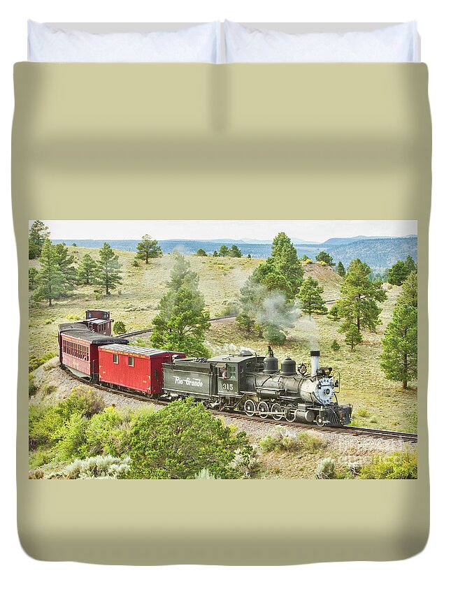 315 Duvet Cover featuring the photograph Cumbres and Toltec in the Mountains by Marilyn Cornwell