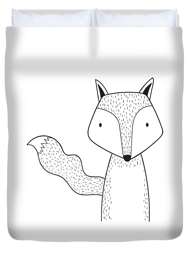 Cute cartoon fox with roses female fox gifts #1 Zip Pouch by Norman W -  Pixels