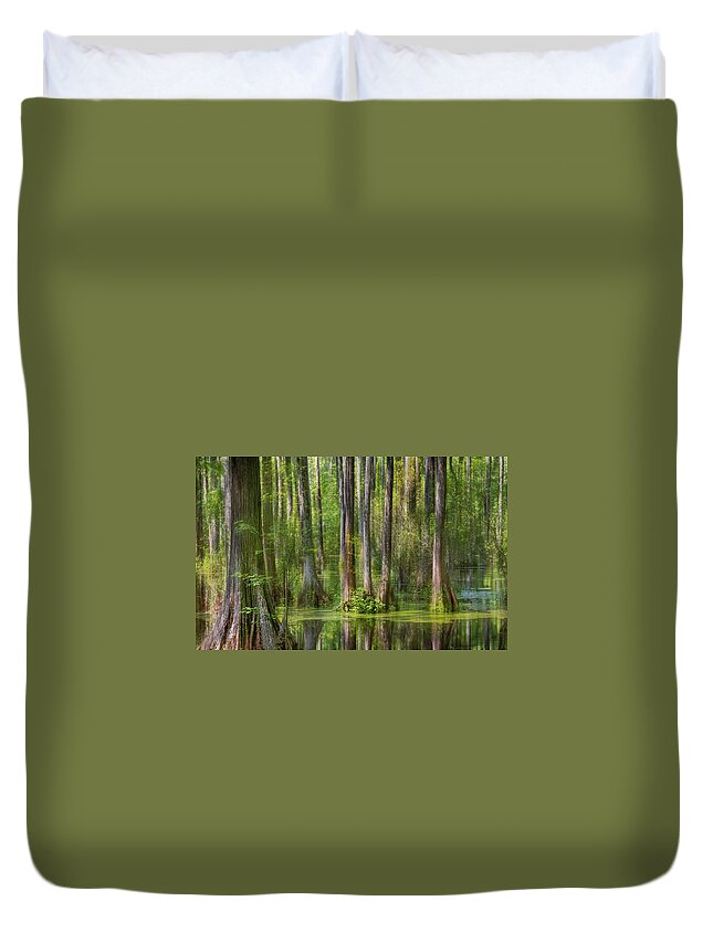 Charleston Duvet Cover featuring the photograph Cypress Gardens Abstract by James Woody