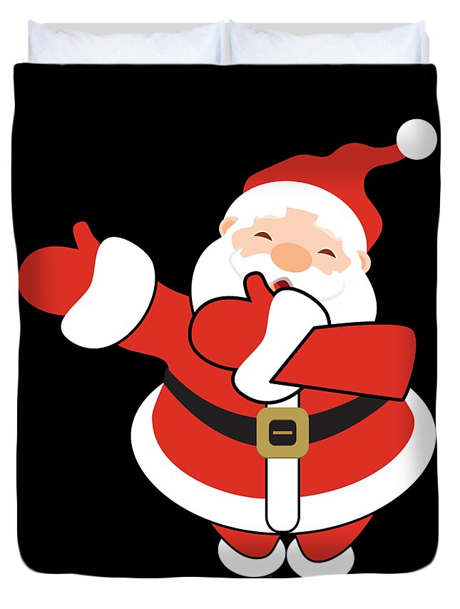 Christmas 2023 Duvet Cover featuring the digital art Dabbin Santa by Flippin Sweet Gear
