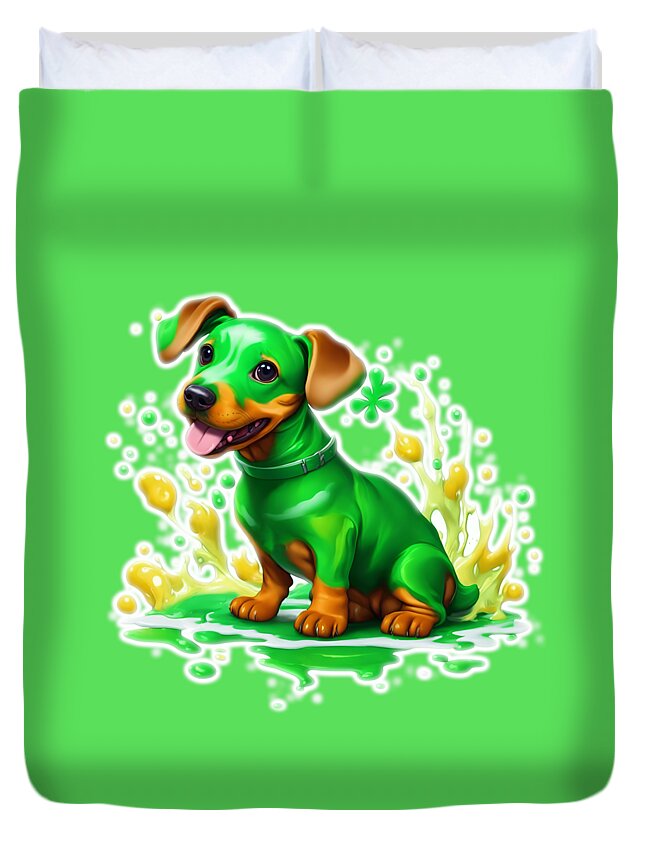 Sausage Dog Duvet Cover featuring the photograph Dachshund ...take a bath? by Stefano Senise