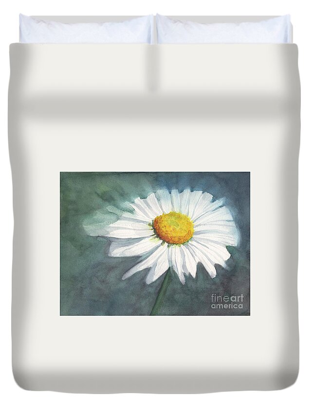 Daisy Duvet Cover featuring the painting Daisy by Vicki B Littell