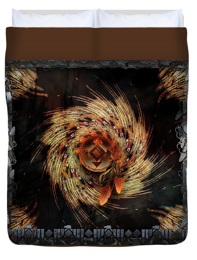 American Indian Duvet Cover featuring the digital art Dance Of Honor by Michael Damiani