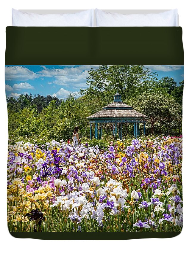Rbg Duvet Cover featuring the photograph Dance of the Irises by Marilyn Cornwell