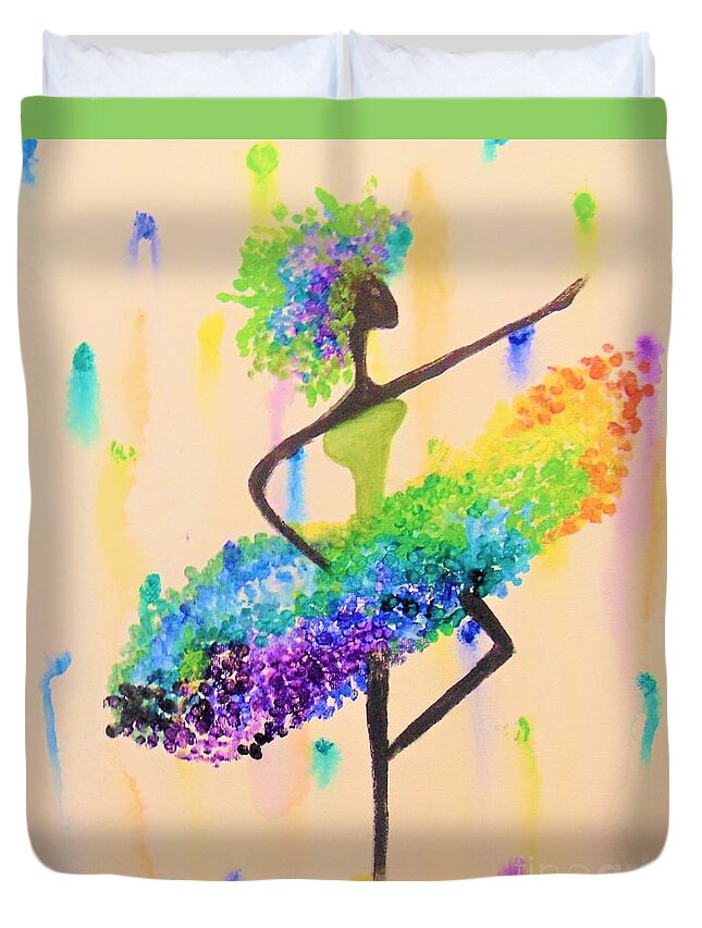 Dance Duvet Cover featuring the painting Dance by Saundra Johnson