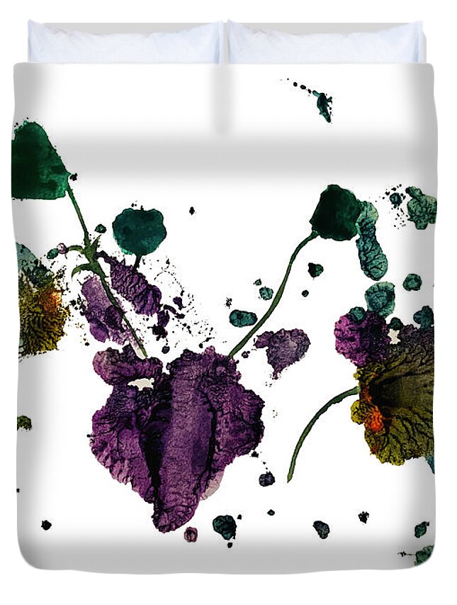 Abstract Duvet Cover featuring the painting Dancing in the Breeze 3 by Mini Arora