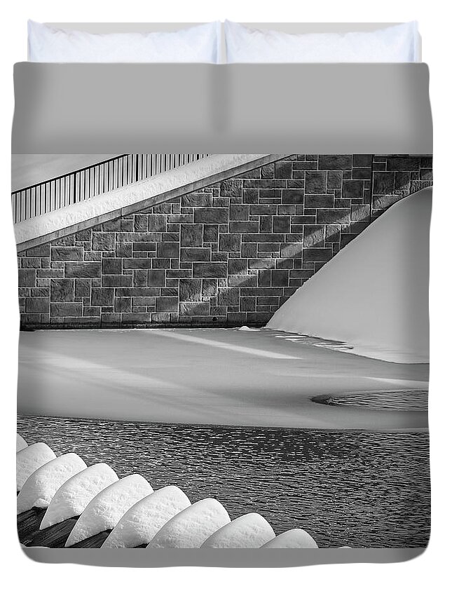 Black And White Duvet Cover featuring the photograph Dark Days Of Winter In Black and White by Scott Burd